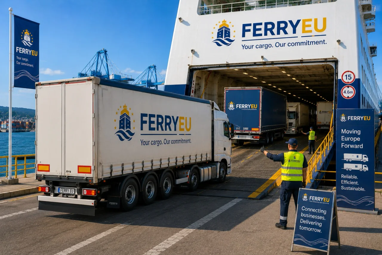 Roll-on-roll-off feribotuna binen ticari araçlar
