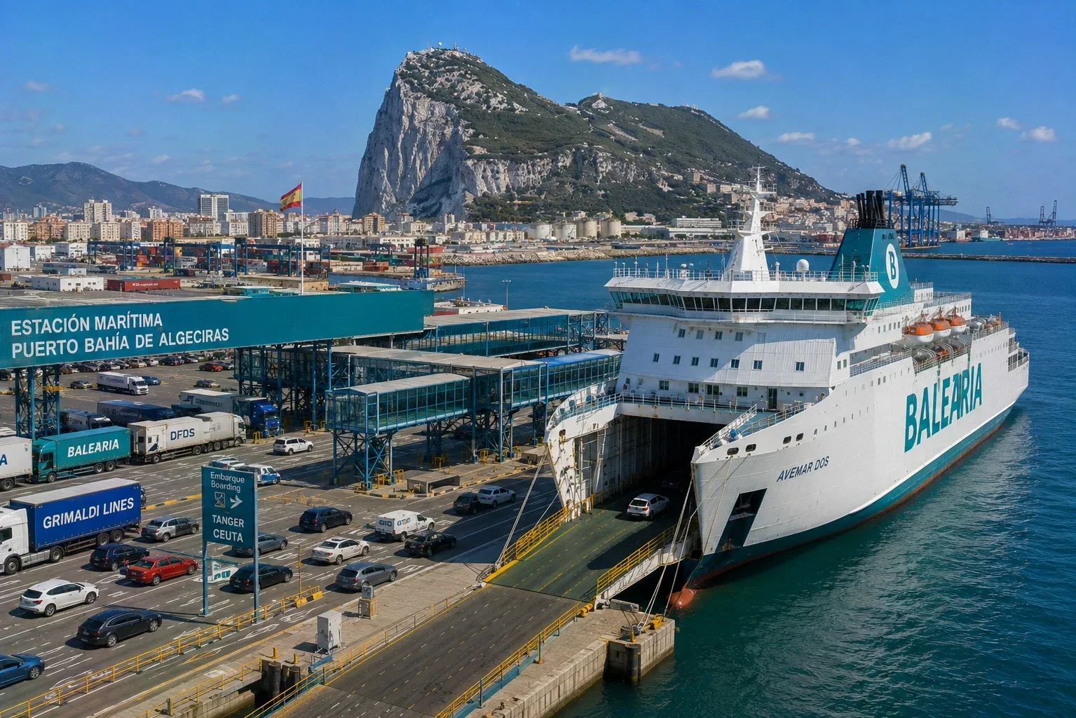 Cebelitarık Boğazı'ndaki Algeciras yolcu feribot limanı