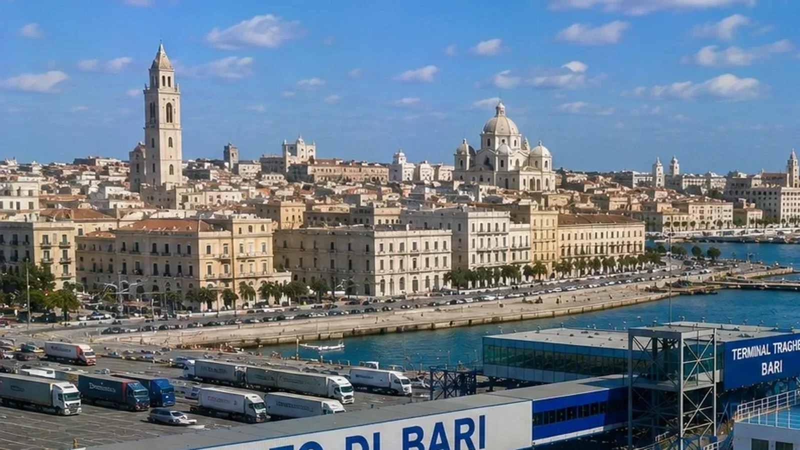 Bari feribot limanı ve Adriyatik kıyısı