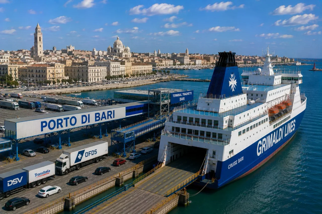 Güney İtalya'nın Adriyatik kıyısındaki Bari feribot limanı
