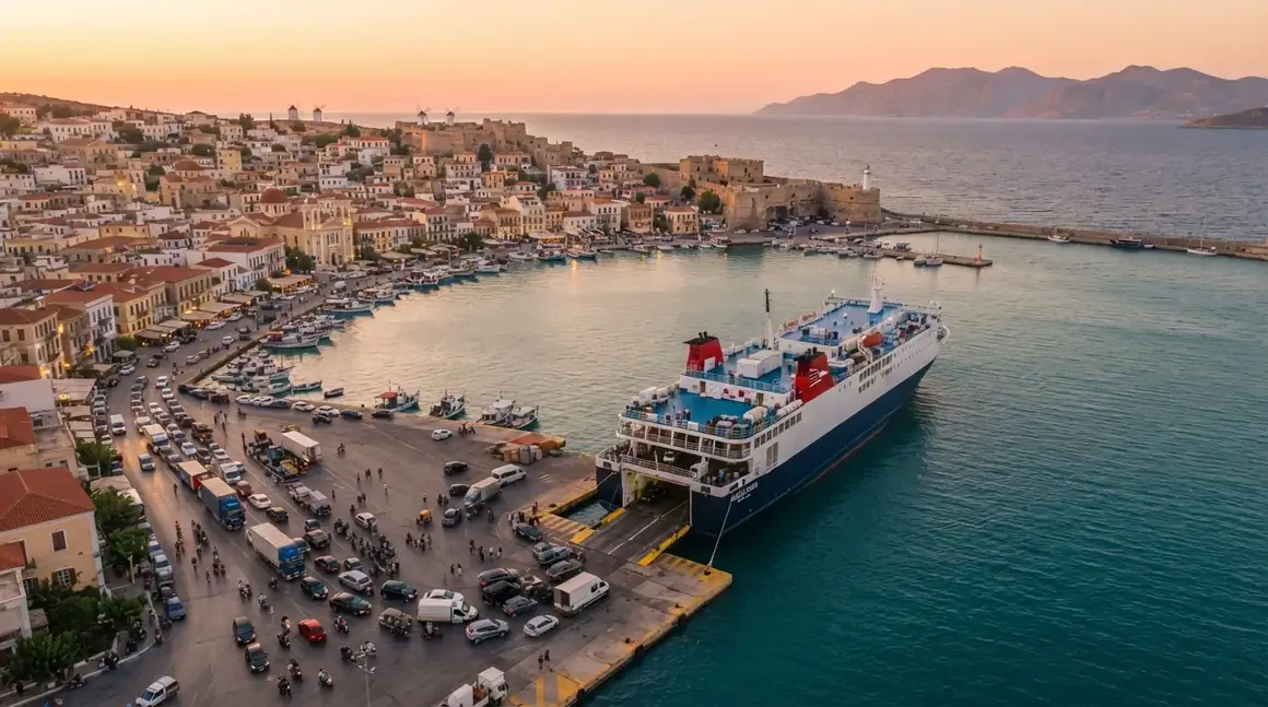 Sakız (Chios) kıyısı ve liman çevresi