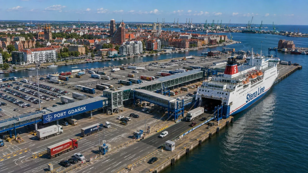 Gdańsk, Polonya'daki Polferries yolcu feribot terminali