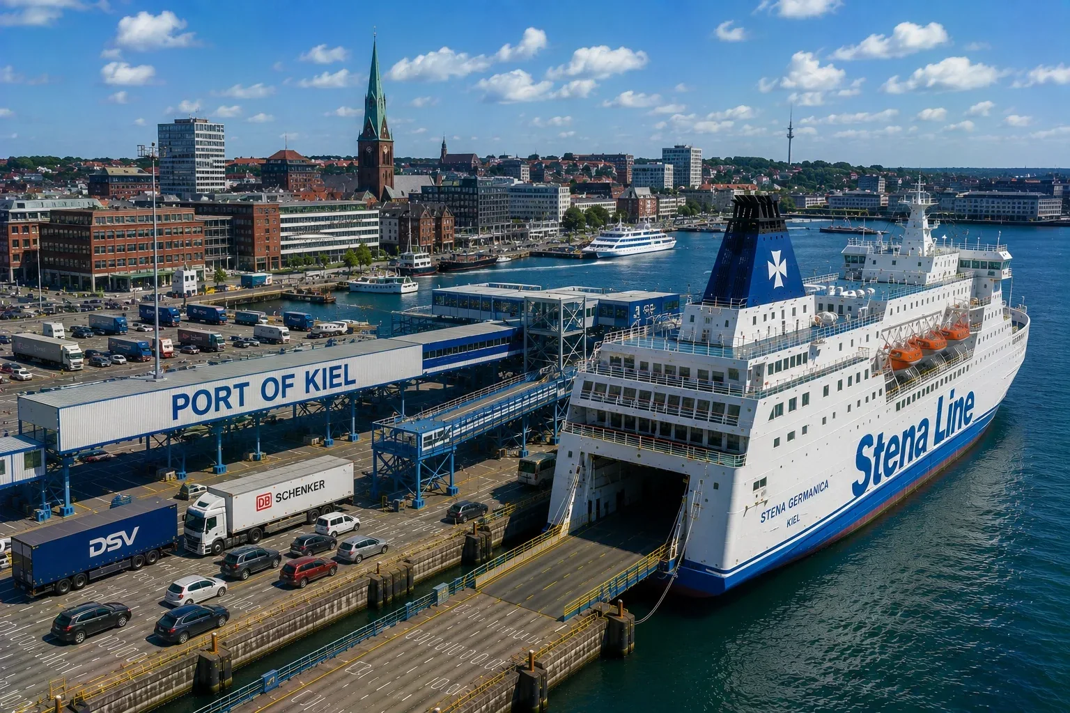Kiel, Almanya sahilindeki yolcu feribot terminalleri