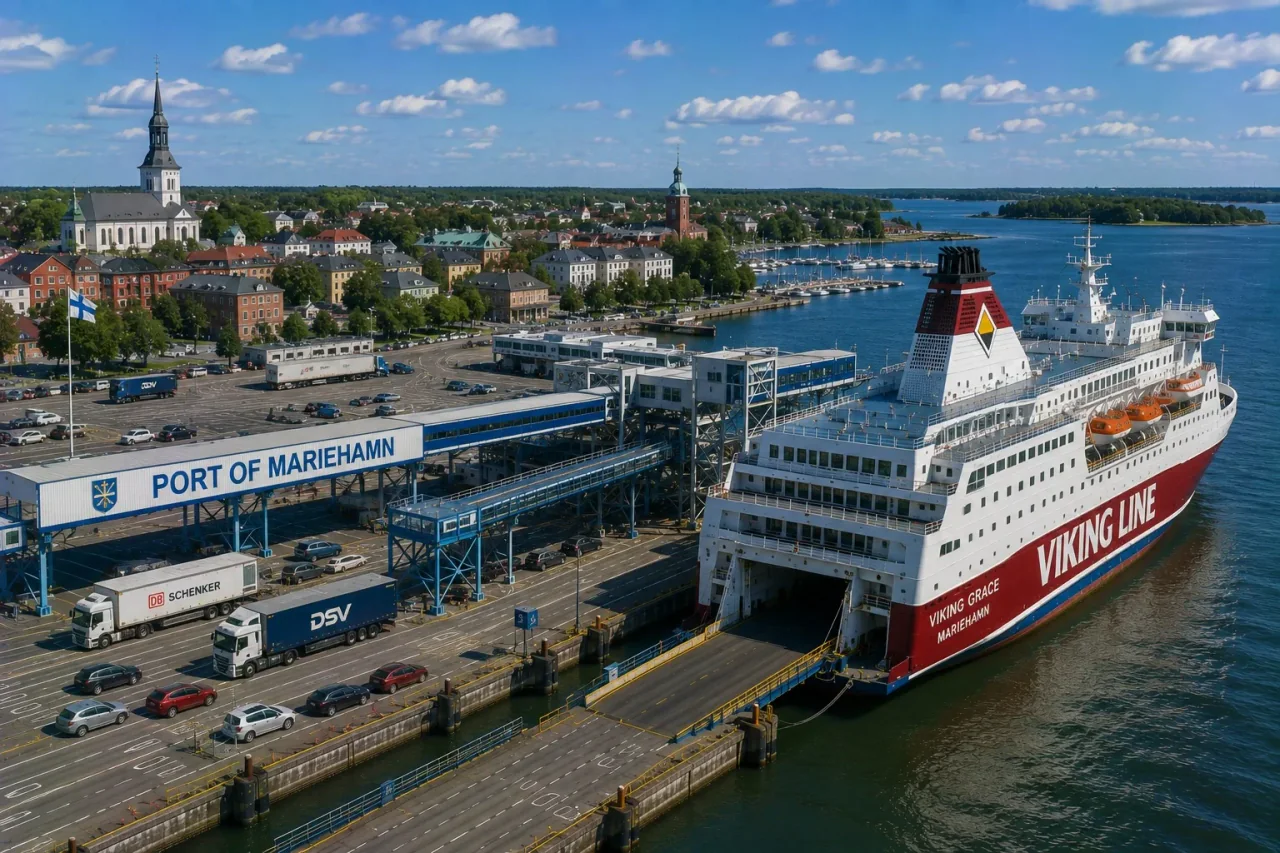 Mariehamn feribot terminalinde Åland