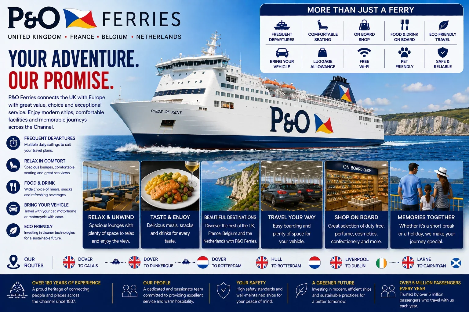 P&O Ferries denizde yolcu ve araç feribotu