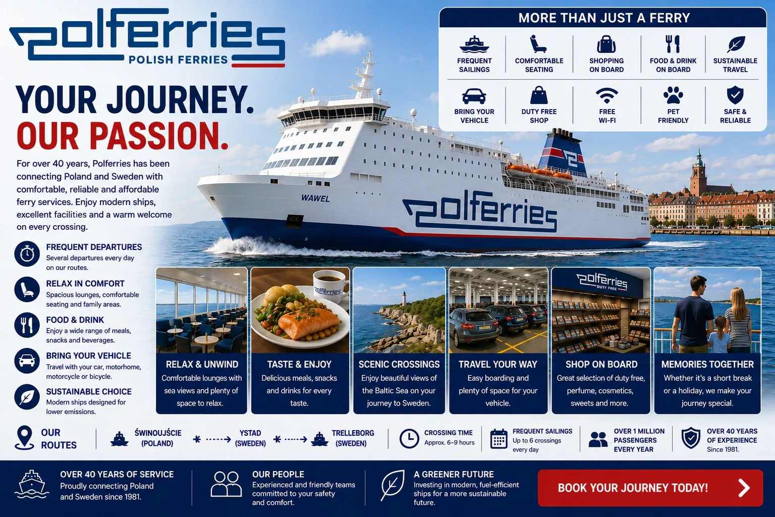 Baltık Denizi'nde Polferries yolcu ve araç feribotu