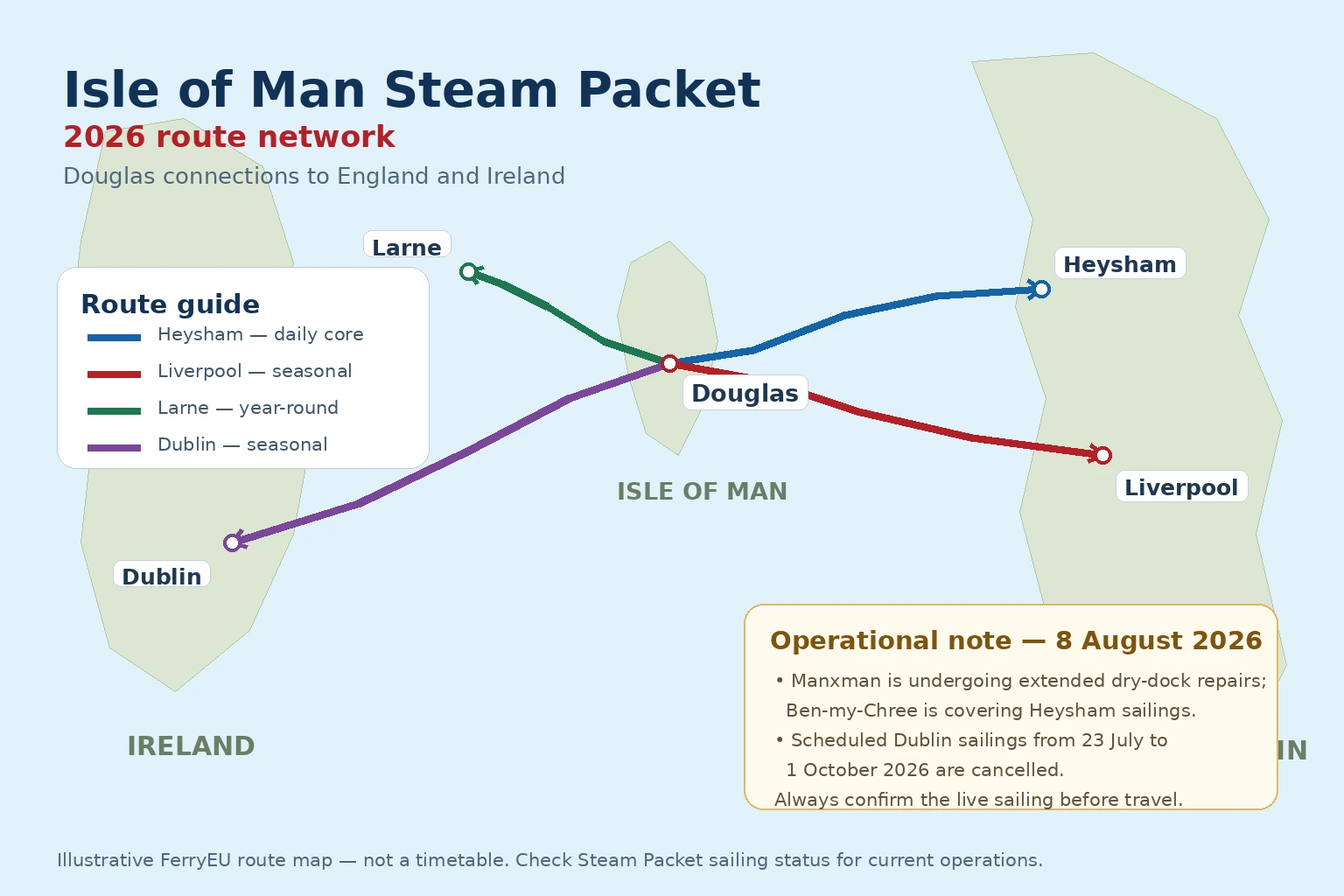 Isle of Man Steam Packet Company yol haritası