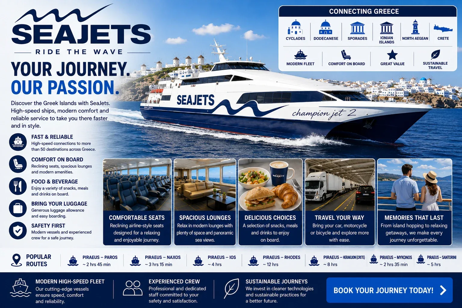 Ege Denizi'nde Seajets yüksek hızlı yolcu feribotu