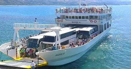 Vasiliki için yolcu ve araç feribotu, Lefkada to Frikes, Ithaca rotası